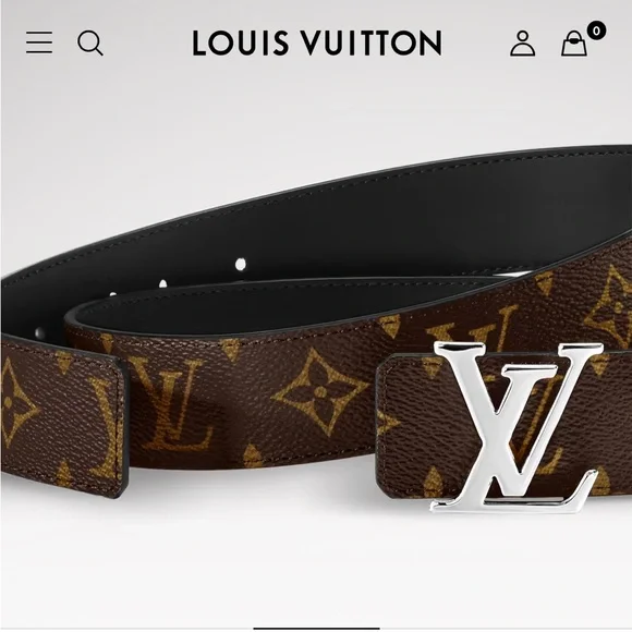 Authentic Louis Vuitton Initiales 30mm Black Reversible Belt size 85 cm - Picture 3 of 10